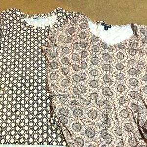 Croft & barrel Roz & Ali‎ Two tops size 1x light pink and black geometric